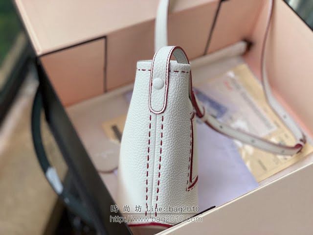 DELVAUX女包 Delvaux Pin春夏系列 進口牛皮 德爾沃女手提包 手拎包 D00315白色mini  fcs1427
